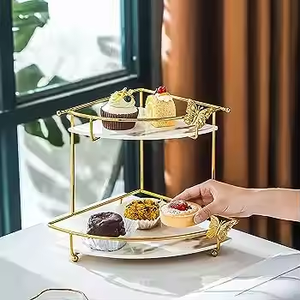 Decorativo clásico 3 niveles hecho a mano Metal oro pastel soporte para boda cumpleaños fiesta en casa por Decor Impex - Product Image 5