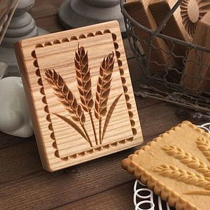 Moule à biscuits en bois Bouquet de fleurs Biscuit timbre pâtisserie presse gaufrage outil cuisson Cutter traditionnel beurre sucre sablé - Product Image 6