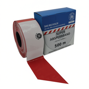 Cinta de Barrera KELMAPLAST de 500m de Largo y 80mm de Ancho, Roja/Blanca, Reciclada, Equipo de Seguridad y Supervivencia, 500m/Caja - Product Image 3