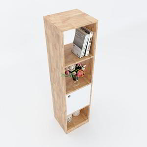 FIKA1 35x32x150cm Rubberwood Decorative <b>Shelf</b> KS68049 Standing Type Office Organizer for Living Room - Product Image 2