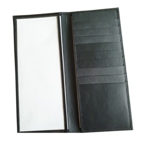 Funda plegable de cuero genuino con logotipo personalizado, Color negro - Product Image 1