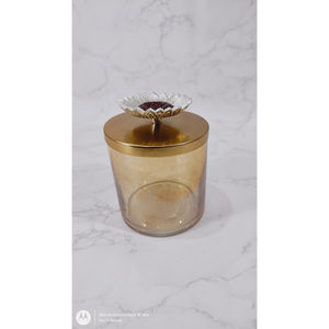 Contenedor de velas de lujo Diseño de girasol en metal Perfecto para regalos de decoración elegante para el hogar y decoración de eventos - Product Image 5