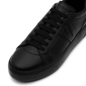 Zapatillas Chunky Brad Black con Parte Superior de Cuero Genuino y Logotipo Bordado, Hechas en Italia - Product Image 5