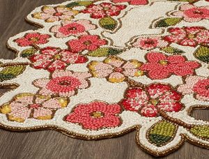Christmas Decorative and Leaves Design Beaded <b>Runner</b> Placemat <b>Dining</b> <b>Table</b> Fancy Mat Handmade Decorative <b>Runners</b> for Wedding - Product Image 5
