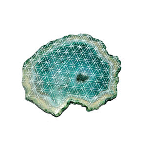 Symbole Reiki gravé sur tranche d'agate, 1 pièce, mélange de tranches d'agate, en ligne - Product Image 2