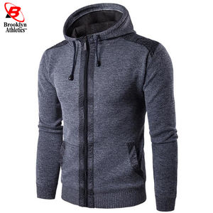 Ropa deportiva activa para hombre, manga larga, Polar, entrenamiento, gimnasio, pulóver, Sudadera con capucha, invierno, poliéster/algodón, cuello con capucha teñido liso - Product Image 1