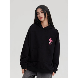 Sudadera con capucha de moda para mujer, estampado de hojaldre personalizable con logotipo en la parte delantera y trasera, técnica de lavado ácido antiretráctil para otoño - Product Image 1