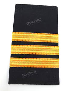 Hombreras de Piloto de Línea Aérea Personalizables de Alta Calidad, Diseño de Encaje Real, Patrón a Rayas, Logotipo Personalizado, Tamaños, Material de Viscosa - Product Image 3