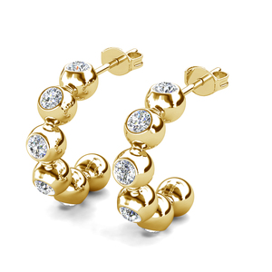 Pendientes de Plata de Ley 925 con Diseño de Cuentas en Forma de C de Daisini, Adornados con Cristales de <span class=keywords><strong>Swarovski</strong></span>, Estilo Retro - Product Image 2