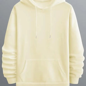 Sudadera con capucha de gran tamaño de alta calidad Unisex, ropa de calle personalizada, jersey con bolsillo de canguro, forro polar de algodón para hombres y mujeres, patrón sólido - Product Image 1