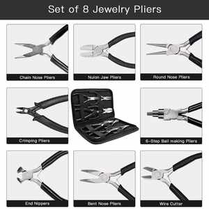 8-Piece Mini Jewelry Pliers Set - Complete Jewelry <b>Making</b> <b>Kit</b> for Artisans and Crafters - Product Image 4