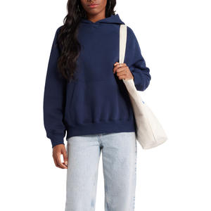 Sudadera con capucha Terry extragrande de Invierno para mujer, personalizada con logotipo frontal, diseño básico liso a la venta - Product Image 1