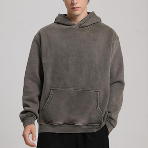Sweat à capuche délavé à l'acide de style rétro personnalisable pour hommes 100% Premium Cotton Fleece Embroidered Winter Private Label Branding Custom - Product Image 2