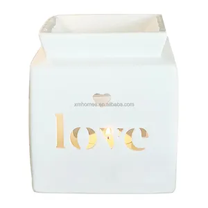 LOVE Wax Burner White Ceramic Wax Melt Burners Ceramic Essential Oil Burner Aroma Diffuser Furnace for Birthday Valentines
