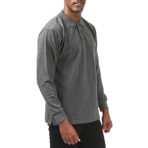 Camiseta Polo de Manga Larga para Hombre, Algodón, Sensación Fresca, Secado Rápido, Verano, Precio de Descuento al por Mayor, Diseño Sólido - Product Image 3