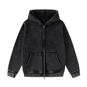 Unisex Top Clothing Manufacturer Zipper <b>Hoodie</b> Oversized Winter Heavyweight Acid Washed Custom Design <b>Zip</b> <b>up</b> <b>Hoodie</b> for Men's - Product Image 3