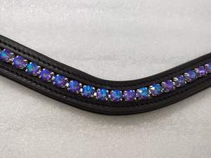 ADEEFA Bride de cheval bleue élégante et magnifique avec bride frontale à fermoir, fabriquée en cuir durable, directement d'Inde, la meilleure. - Product Image 3