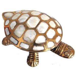 Tortoise Brass Decorative Metal Animal Sculpture Statue <b>Hand</b>-<b>Cast</b> Table Top Gift - Product Image 3