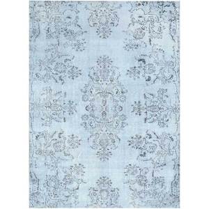 Alfombra de Lana Anudada a Mano Estilo Vintage, Diseño Abstracto con Medallón Azul, para Sala de Estar, Pasillo, Rectangular, Diseño de Patchwork, Pae-606 - Product Image 1