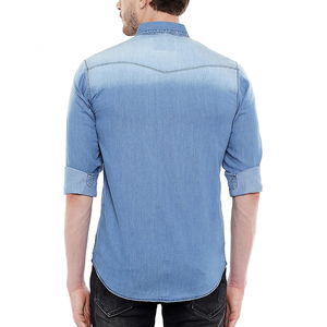 เสื้อเชิ้ตเดนิมผ้าฝ้ายโอเวอร์ไซส์ของผู้ชายมาใหม่ไซส์ใหญ่พิเศษระบายอากาศพิมพ์ลายฤดูใบไม้ร่วง - Product Image 6