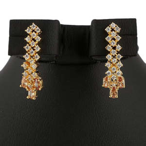 Conjunto de Joyería con Diamantes Americanos - Color Durazno y Dorado - Product Image 2