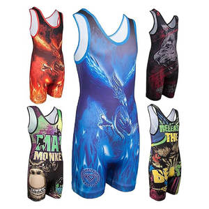 Vêtements de sport de lutte par sublimation avec logo personnalisé pour les jeunes haltérophilie Tissu spandex/polyester de haute qualité - Product Image 6