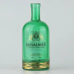Individuelle Farbe runde Form 500 ml Glas Likör-Flasche Großhandel
