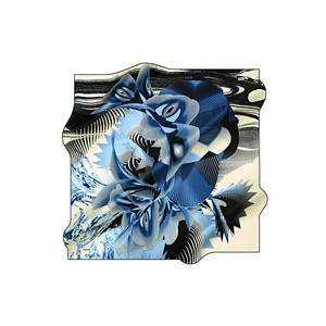 Pañuelo Cuadrado Floral de Algodón Azul - Product Image 1