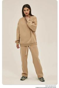 Personalizado de alta calidad UE EE. UU. Tamaño de lujo Hombres 350g Fleece Sudadera de cuello redondo Grueso Loose fit Suéter básico suave Sudadera - Product Image 3