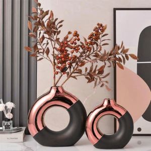 Jarrón de mesa moderno hecho a mano, pequeño ESTILO DE FLOR DE Metal para decoración del hogar, boda, flor de hierro costera, regalo decorativo de aluminio - Product Image 2