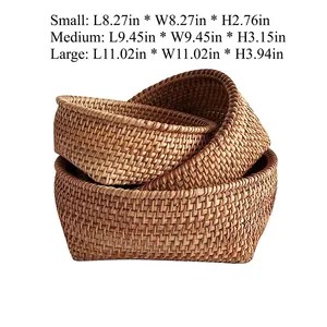 Bol à salade en rotin au design unique, parfait pour les ustensiles de cuisine et la vaisselle à la maison - Product Image 2