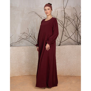 ชุดอาบายะห์แบบเรียบง่ายรุ่นล่าสุดปี 2025 เสื้อผ้าอิสลาม โพลีเอสเตอร์ น้ำหนักเบา ยาวคลุมเท้า ทรงหลวม สำหรับผู้หญิงมุสลิม คอลเลคชั่นวันอีด - Product Image 1