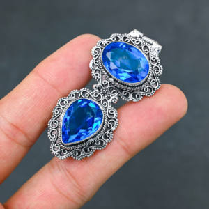 Collar con Colgante de Plata 925 con Topacio Azul de Lujo - Product Image 4