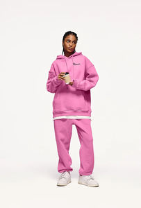 Ensemble de survêtement uni en molleton épais, sweat à capuche et pantalon de jogging, streetwear décontracté, vêtements de sport, broderie, prix bas, sweat à capuche zippé pour homme - Product Image 2