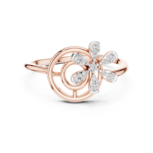 แหวนหมั้นเพชรทรงกลมสีเหลืองทอง 14K สำหรับผู้หญิง |   เพชรที่เพาะเลี้ยงใหม่ - Product Image 6