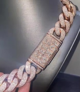 Dernier modèle de collier en diamant cultivé en laboratoire Style rappeur Hip Hop avec chaînes glacées Miami Cadeau Rappeur Gangster Outfit - Product Image 3