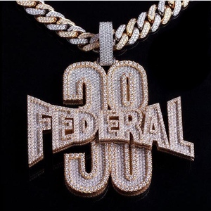 Pendentif en diamant Moissanite Iced Out Coupe ronde Rappeur Hip Hop Pendentif pour homme Personnalisé en argent sterling 925 - Product Image 1