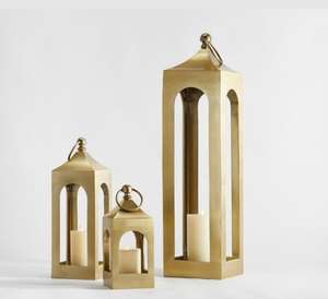 Marvelous Design Cast Aluminum <b>Lanterns</b> Gold Coated Eco-Friendly <b>Christmas</b> Home & Wedding Tabletop Lighting Decoration - Product Image 4