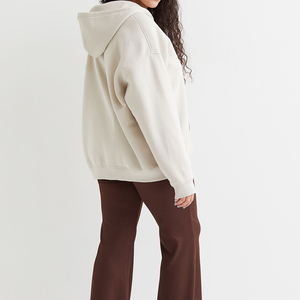 Femmes grande taille 100% coton sweats à capuche sweats conçus sur mesure poids lourd luxe impression hiver blanc Badges en gros - Product Image 3