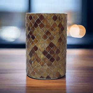 Formes de mosaïque décoratives pour la maison et le jardin Décoration artisanale pour le mariage et Noël Bougie brune Récipients en verre Lanternes et bocaux - Product Image 3