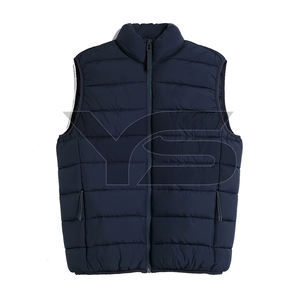 Doudoune d'hiver décontractée intelligente sans manches avec col montant fermeture à glissière avant tissu non tissé de couleur unie Service OEM - Product Image 1