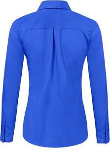 Camisa de Vestir de Manga Larga a Cuadros Vintage para Mujer, Cierre de Botones, Blusa 100% Algodón Transpirable con Cuello Marinero para Verano - Product Image 2