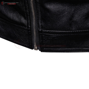 Produit le plus vendu Veste supérieure en cuir Meilleurs vestes en cuir minces pour hommes d'hiver Veste en cuir de conception personnalisée pour homme - Product Image 5