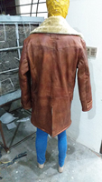 Silo Sports SS-MSLC-04 Herren Brauner Shearling-Ledermantel - Hochwertig 50% Federfüllung Atmungsaktiv Beschichtet für Täglichen Gebrauch