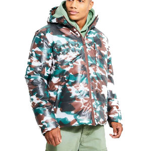 Veste matelassée légère pour homme avec capuche, style zippé, design par sublimation, chaude et isolée pour l'hiver - Product Image 1