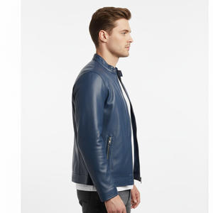 Veste de moto en cuir de mouton de haute qualité pour hommes, conception personnalisée, vêtements d'extérieur chauds pour l'hiver, fournisseur en gros OEM, usine - Product Image 3