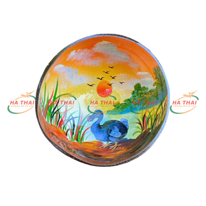 Vente en gros bols en noix de coco haute qualité Dodo canard peint bols en noix de coco 100% bols en noix de coco écologiques faits à la main - Product Image 1