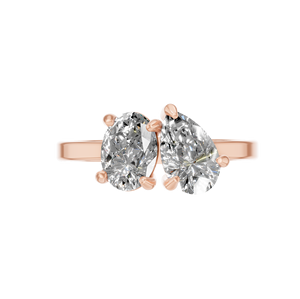 แหวนเพชรโมอิสรูปวงรีสองอันทำจากเงินแท้สำหรับ925แหวนครบรอบหมั้นหมายของคุณชุบโรเดียมประดับมุกแท้ - Product Image 3