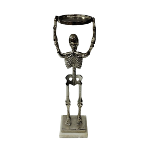 Bougeoir en métal aluminium couleur argent fini pour maison hôtel mariage église décoration de table bougie conique - Product Image 4