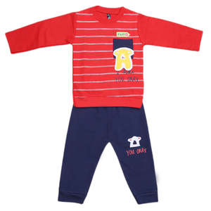 ชุดสูทเด็กชายแขนยาว 2 ชิ้น - สีแดง - Product Image 1
